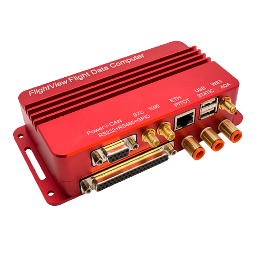 Falken FDC (Flight Data Computer) V3 in red on a transparent background.