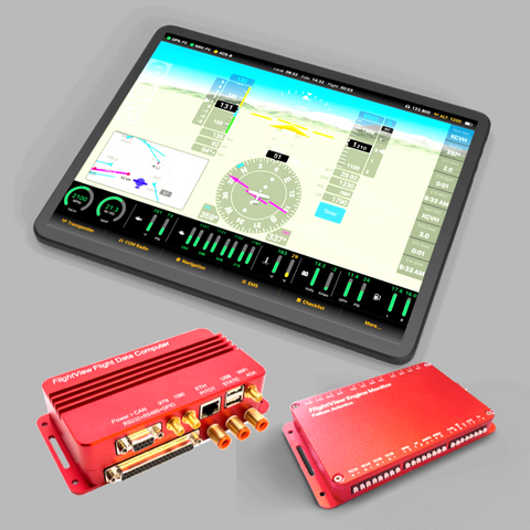 FlightView EFIS Core Hardware Kit: Flight Data Computer (FDC) v3 and Engine Monitor